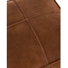 Pouf Point Carre Cuir Cognac