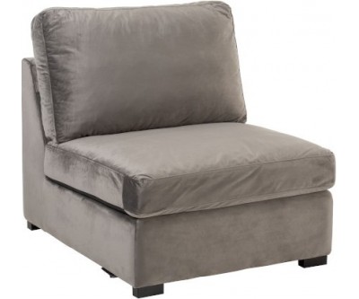 Fauteuil Milieu Velours Gris