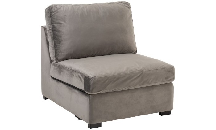 Fauteuil Milieu Velours Gris