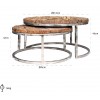 Ensemble de table basse industrielle silver CALVIN