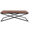 Table de salon pieds X Kensington 130cm industrielle noir CALVIN