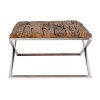 Table de salon pieds X Kensington 130cm industrielle silver CALVIN