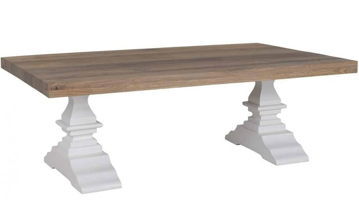 Table de salon avec pied  blanc bois massif ROMANDIE
