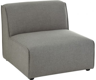 Fauteuil Rectangulaire Textile/Bois Gris