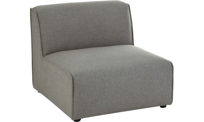 Fauteuil Rectangulaire Textile/Bois Gris