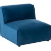 Fauteuil Droit Textile/Bois Bleu