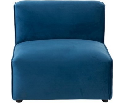 Fauteuil Droit Textile/Bois Bleu