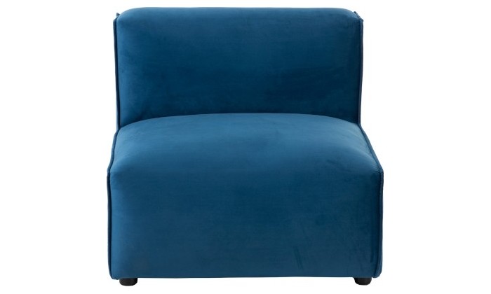 Fauteuil Droit Textile/Bois Bleu