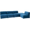 Fauteuil Droit Textile/Bois Bleu