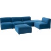 Fauteuil Droit Textile/Bois Bleu