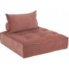 Fauteuil 1 Personne Pouf Velours Rose