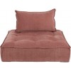 Fauteuil 1 Personne Pouf Velours Rose