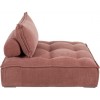 Fauteuil 1 Personne Pouf Velours Rose