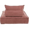 Fauteuil 1 Personne Pouf Velours Rose