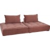 Fauteuil 1 Personne Pouf Velours Rose
