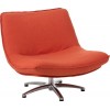 Fauteuil 1 Personne Pivotable Velours Orange Metal Argent