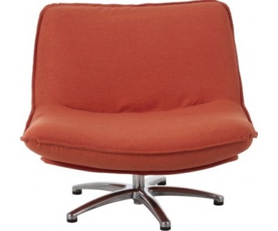 Fauteuil 1 Personne Pivotable Velours Orange Metal Argent