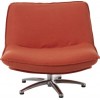 Fauteuil 1 Personne Pivotable Velours Orange Metal Argent