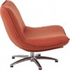 Fauteuil 1 Personne Pivotable Velours Orange Metal Argent