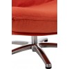 Fauteuil 1 Personne Pivotable Velours Orange Metal Argent