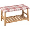 Banc Bois/Textile Marron/Rouge