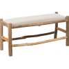 Tabouret + Coussin 2 Personnes Bois Naturel/Blanc