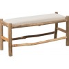 Tabouret + Coussin 2 Personnes Bois Naturel/Blanc