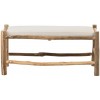 Tabouret + Coussin 2 Personnes Bois Naturel/Blanc