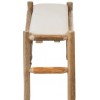 Tabouret + Coussin 2 Personnes Bois Naturel/Blanc