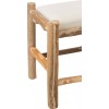 Tabouret + Coussin 2 Personnes Bois Naturel/Blanc