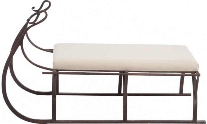 Banc Luge Metal Marron