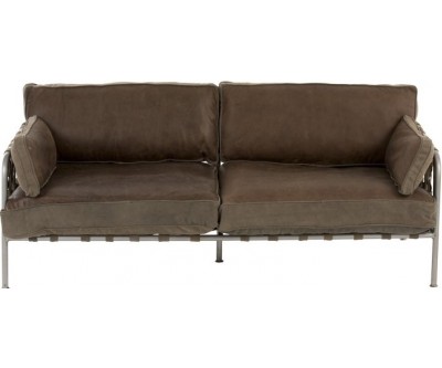 Chaise Cuir/Metal Vert/Noir