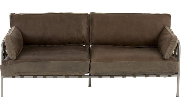 Chaise Cuir/Metal Vert/Noir