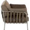 Fauteuil 2 Personnes Army Cuir/Metal Kaki/Argent