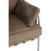 Fauteuil 2 Personnes Army Cuir/Metal Kaki/Argent