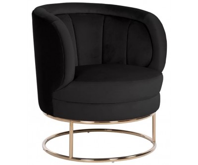 Fauteuil en velours noir velvet / gold Felicia