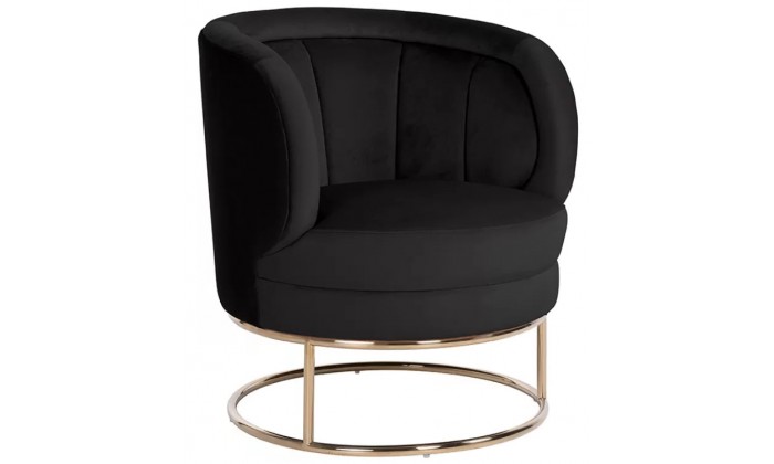 Fauteuil en velours noir velvet / gold Felicia