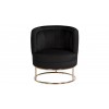 Fauteuil en velours noir velvet / gold Felicia