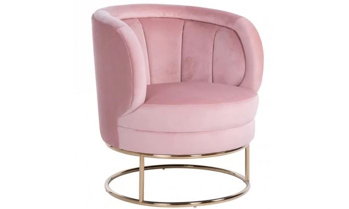 Fauteuil en velours rose velvet / gold Felicia