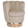 Fauteuil pivotant en velours Khaki velvet / gold Calista