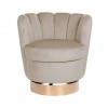 Fauteuil pivotant en velours Khaki velvet / gold Calista