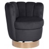 Fauteuil pivotant en velours Antraciet velvet / gold Calista