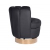 Fauteuil pivotant en velours Antraciet velvet / gold Calista