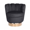 Fauteuil pivotant en velours Antraciet velvet / gold Calista