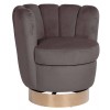 Fauteuil pivotant en velours Antraciet velvet / gold Calista