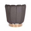 Fauteuil pivotant en velours Antraciet velvet / gold Calista