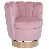 Fauteuil pivotant en velours rose velvet / gold Calista