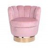 Fauteuil pivotant en velours rose velvet / gold Calista