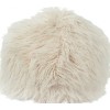 Pouf Poils Longs Fourrure Artificielle Beige