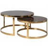 Set de 2 tables basses en marbre empereur CORRADO